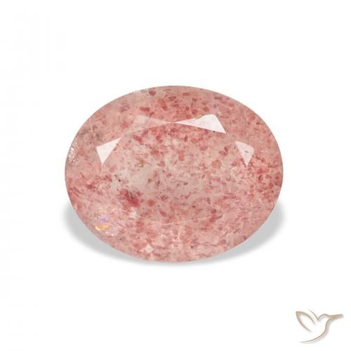 3.58ct Naturel Medium Light-Pink Quartz Fraise, ovale, Transparent