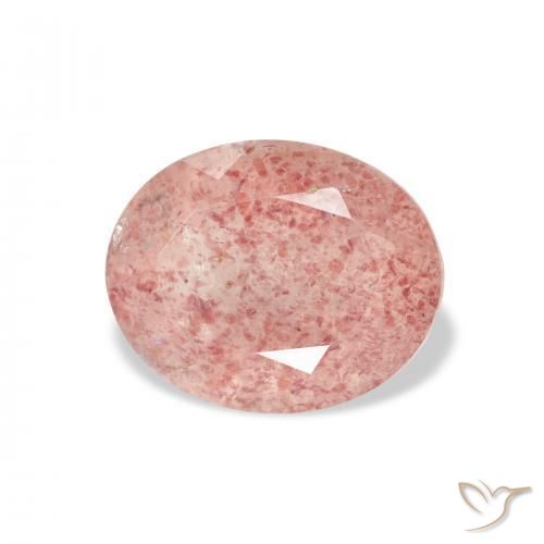Quartz fraise Medium Light-Pink naturelle ovale, 3.58 ct, Transparent
