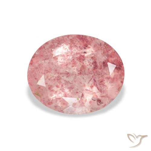 3.50ct Naturel Rose clair Quartz Fraise, ovale, Transparent