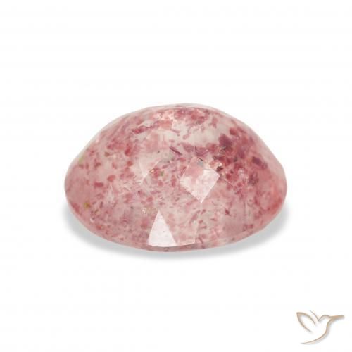 Quartz fraise Rose clair naturelle ovale, 3.50 ct, Transparent