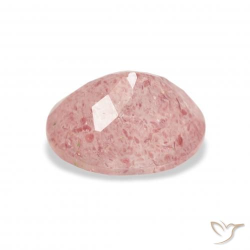 Quartz Fraise Rose chaud et léger naturelle ovale, 3.54 ct, Transparent