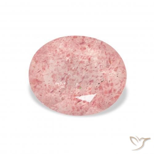 Quartz fraise Rose clair naturelle ovale, 3.54 ct, Transparent