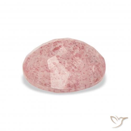 Quartz fraise Rose clair naturelle ovale, 3.54 ct, Transparent
