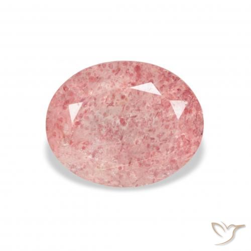 3.36ct Naturel Rose bubblegum Quartz fraise, ovale, Transparent