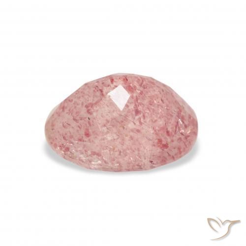 Quartz fraise Rose bubblegum naturelle ovale, 3.36 ct, Transparent