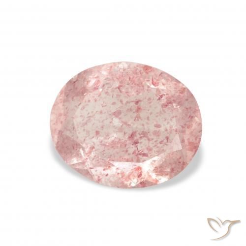 Quartz fraise Rose clair naturelle ovale, 2.78 ct, Transparent