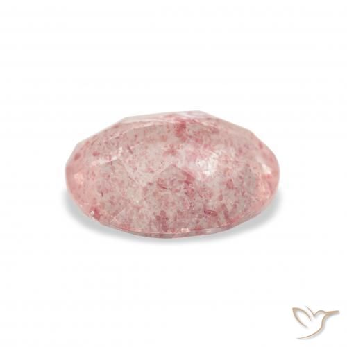 Quartz fraise Rose clair naturelle ovale, 2.78 ct, Transparent
