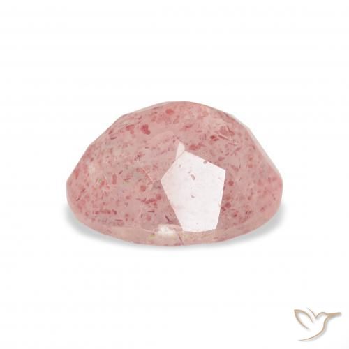 Quartz fraise Rose clair naturelle ovale, 3.76 ct, Transparent