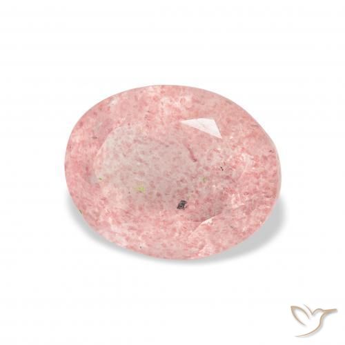Quartz fraise Rose clair naturelle ovale, 3.47 ct, Transparent