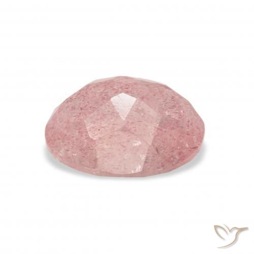 Quartz fraise Rose clair naturelle ovale, 3.47 ct, Transparent
