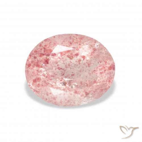 3.22ct Naturel Rose clair Quartz fraise, ovale, Transparent