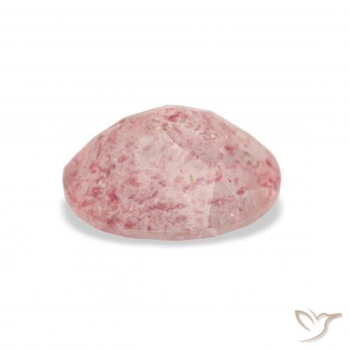 Quartz fraise Rose clair naturelle ovale, 3.22 ct, Transparent