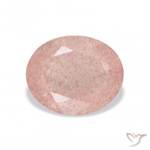 Quartz Fraise Rose moyen naturelle ovale, 3.48 ct, Transparent