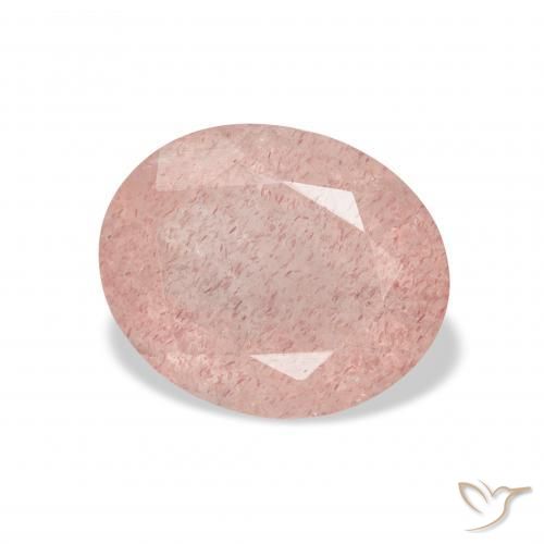 Quartz Fraise Rose moyen naturelle ovale, 3.48 ct, Transparent