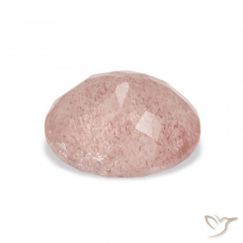 Quartz Fraise Rose moyen naturelle ovale, 3.48 ct, Transparent