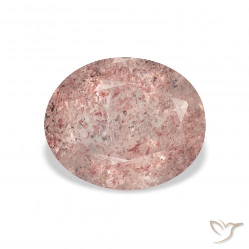 3.21ct Naturel Bois de rose léger Quartz Fraise, ovale, Transparent