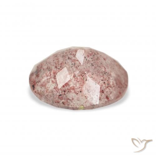 Quartz fraise Bois de rose léger naturelle ovale, 3.21 ct, Transparent