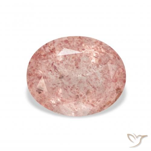 3.65ct Naturel Orange rose Quartz fraise, ovale, Transparent