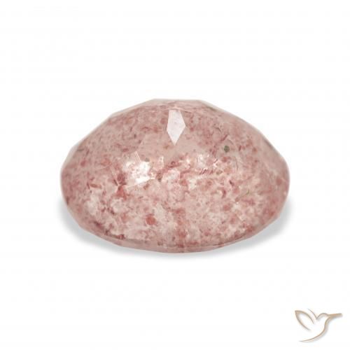 Quartz fraise Orange rose naturelle ovale, 3.65 ct, Transparent