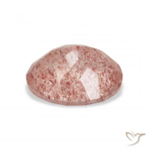 Quartz fraise Rose moyen naturelle ovale, 3.29 ct, Transparent