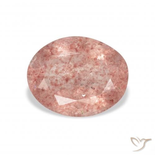 2.94ct Naturel Rose orangé Quartz Fraise, ovale, Transparent