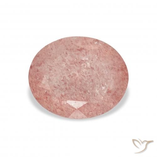 3.68ct Naturel Rose terreux Quartz fraise, ovale, Transparent