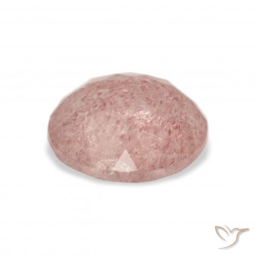 Quartz fraise Rose terreux naturelle ovale, 3.68 ct, Transparent