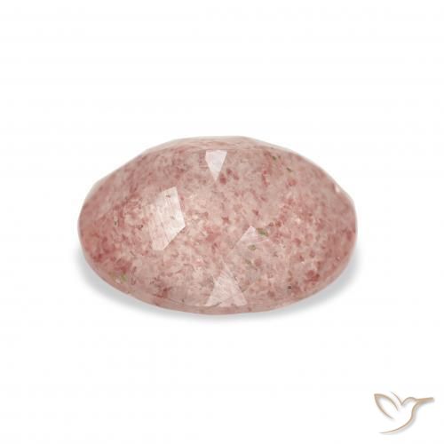 Quartz fraise Rose terreux naturelle ovale, 3.13 ct, Transparent