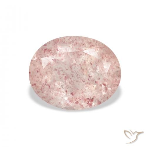 3.40ct Naturel Rose clair Quartz fraise, ovale, Transparent