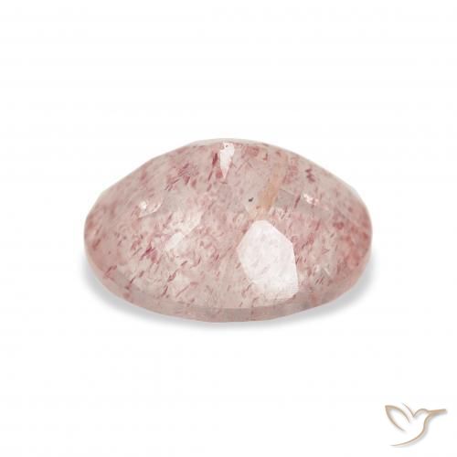 Quartz fraise Rose clair naturelle ovale, 3.40 ct, Transparent