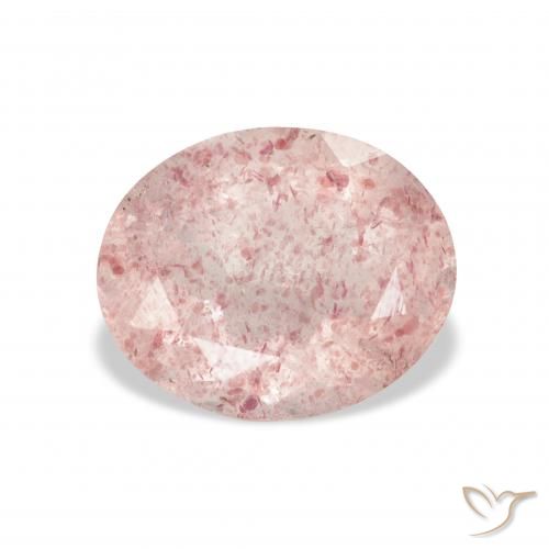 3.42ct Naturel Rose clair Quartz Fraise, ovale, Transparent