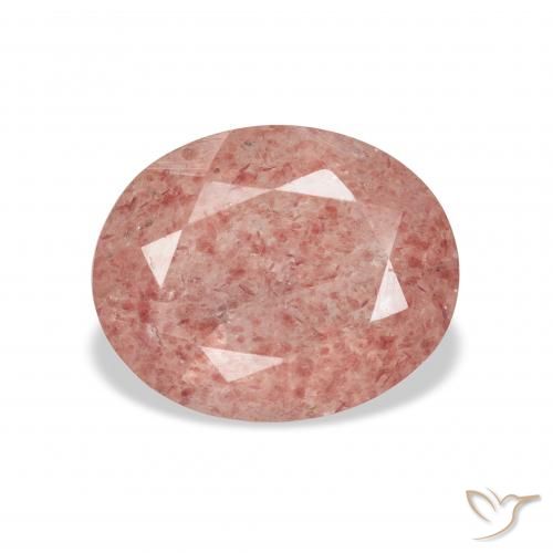 3.38ct Naturel Rose framboise Quartz fraise, ovale, Transparent