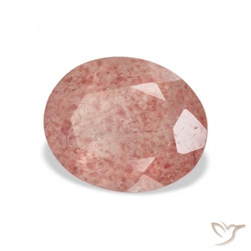 Quartz fraise Rose framboise naturelle ovale, 3.38 ct, Transparent
