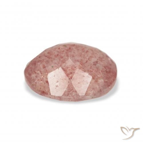 Quartz fraise Rose framboise naturelle ovale, 3.38 ct, Transparent