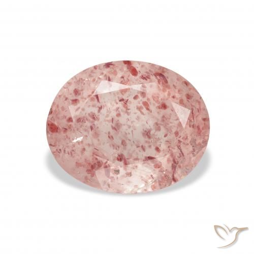 3.64ct Naturel Rose moyen Quartz Fraise, ovale, Transparent