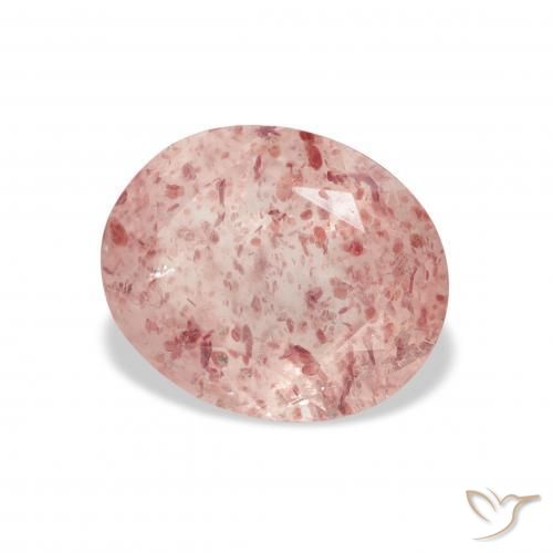 Quartz fraise Rose moyen naturelle ovale, 3.64 ct, Transparent
