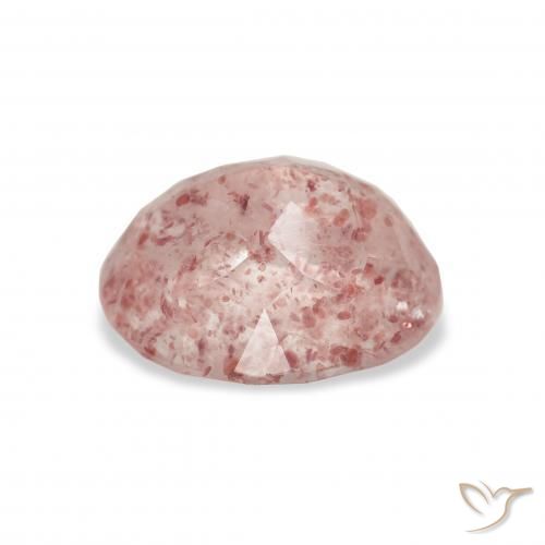Quartz fraise Rose moyen naturelle ovale, 3.64 ct, Transparent