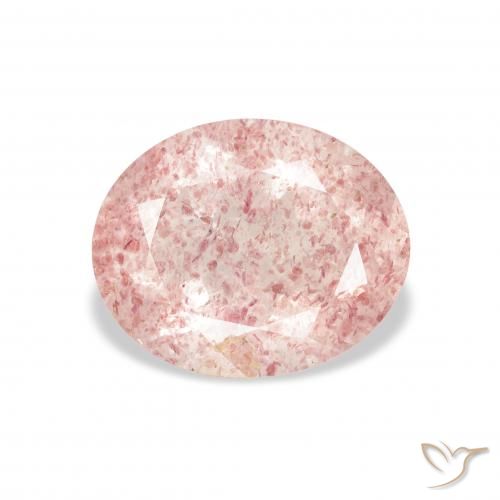 3.12ct Naturel Rose clair Quartz Fraise, ovale, Transparent