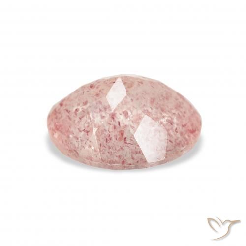 Quartz fraise Rose clair naturelle ovale, 3.12 ct, Transparent