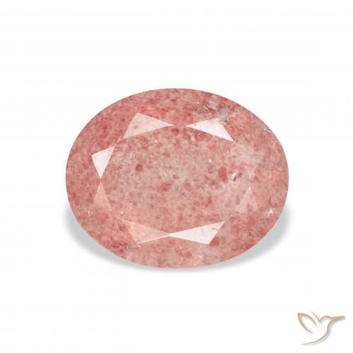 3.08ct Naturel Rose framboise Quartz Fraise, ovale, Transparent
