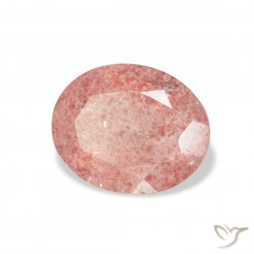 Quartz Fraise Rose framboise naturelle ovale, 3.08 ct, Transparent