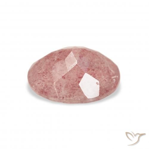 Quartz Fraise Rose framboise naturelle ovale, 3.08 ct, Transparent