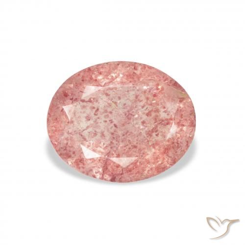 2.97ct Naturel Medium Light-Pink Quartz fraise, ovale, Transparent