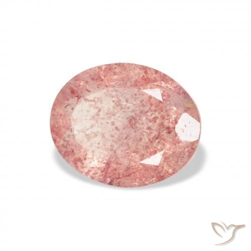 Quartz fraise Medium Light-Pink naturelle ovale, 2.97 ct, Transparent