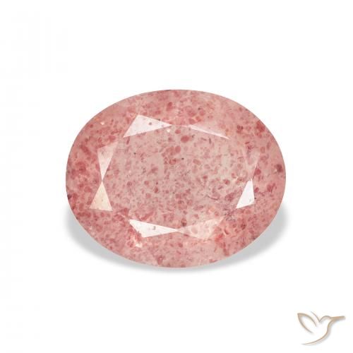 Quartz Fraise Medium Light-Pink naturelle ovale, 3.19 ct, Transparent