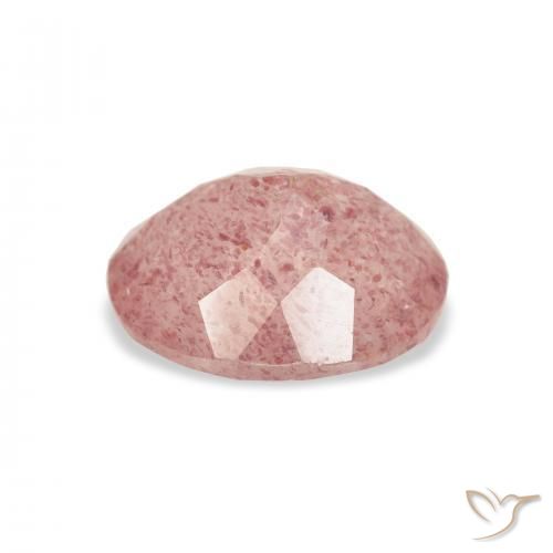 Quartz Fraise Medium Light-Pink naturelle ovale, 3.19 ct, Transparent