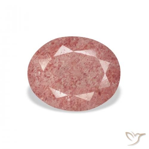 2.95ct Naturel Rose moyen Quartz Fraise, ovale, Transparent