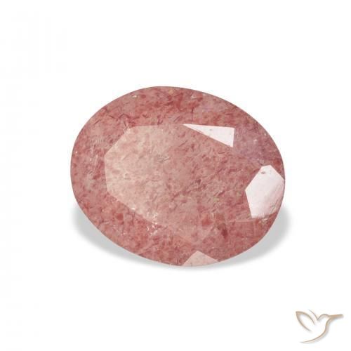 Quartz fraise Rose moyen naturelle ovale, 2.95 ct, Transparent