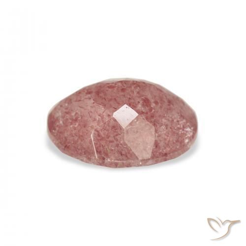 Quartz fraise Rose moyen naturelle ovale, 2.95 ct, Transparent