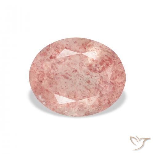 3.68ct Naturel Medium Light-Pink Quartz Fraise, ovale, Transparent